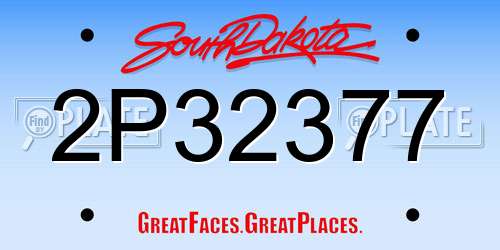 2P32377 South Dakota License Plate