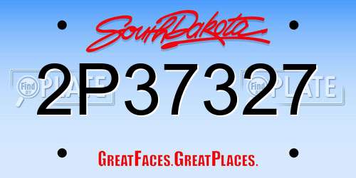 2P37327 South Dakota License Plate