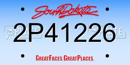2P41226 South Dakota License Plate