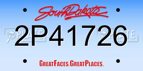 2P41726 South Dakota License Plate