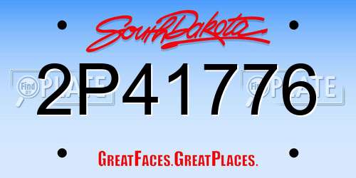 2P41776 South Dakota License Plate