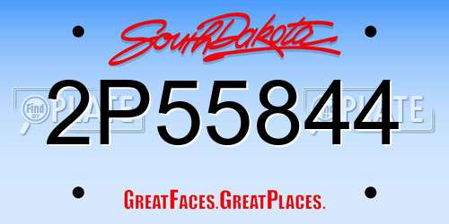 2P55844 South Dakota License Plate