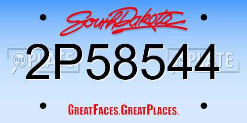 2P58544 South Dakota License Plate