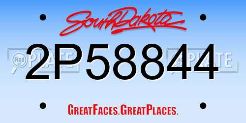 2P58844 South Dakota License Plate