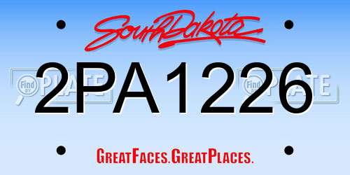 2PA1226 South Dakota License Plate