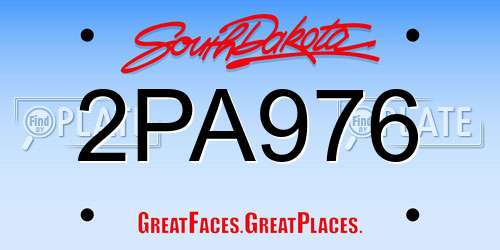 2PA976 South Dakota License Plate