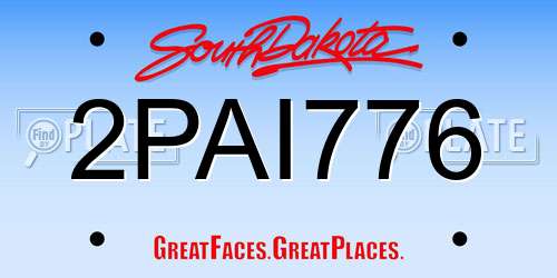 2PAI776 South Dakota License Plate