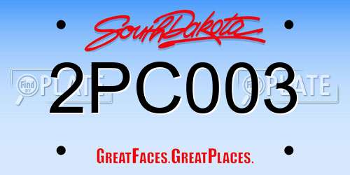 2PC003 South Dakota License Plate