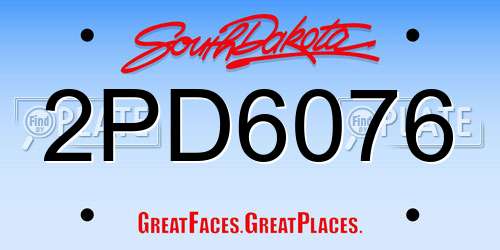 2PD6076 South Dakota License Plate