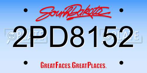 2PD8152 South Dakota License Plate