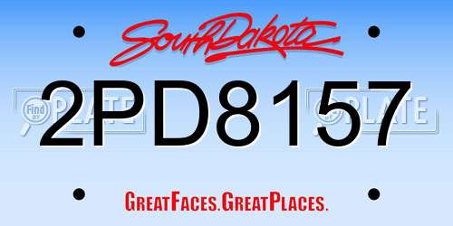 2PD8157 South Dakota License Plate