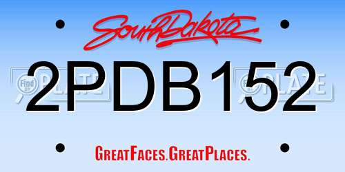 2PDB152 South Dakota License Plate