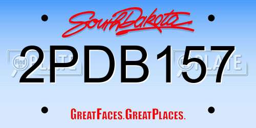 2PDB157 South Dakota License Plate