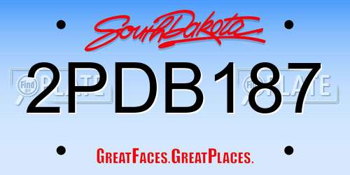2PDB187 South Dakota License Plate