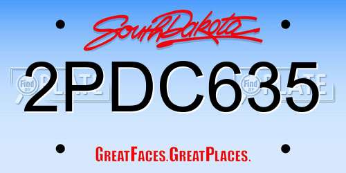 2PDC635 South Dakota License Plate
