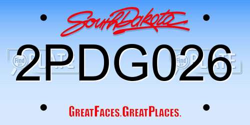 2PDG026 South Dakota License Plate