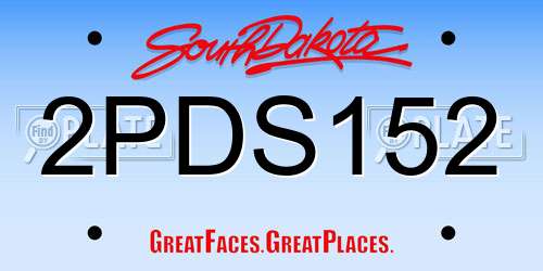 2PDS152 South Dakota License Plate