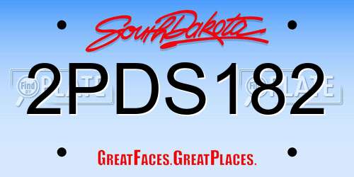 2PDS182 South Dakota License Plate