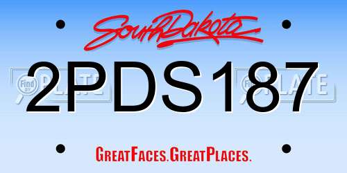 2PDS187 South Dakota License Plate