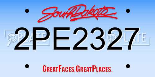 2PE2327 South Dakota License Plate
