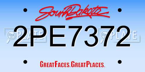 2PE7372 South Dakota License Plate