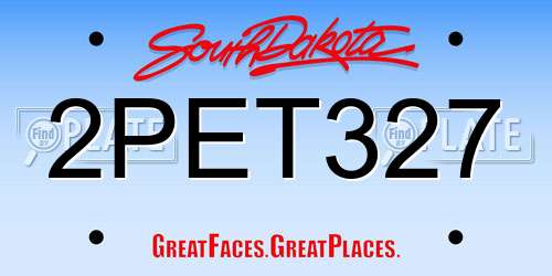 2PET327 South Dakota License Plate