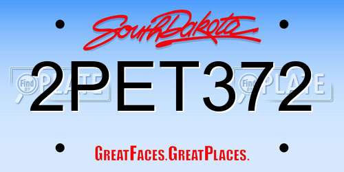 2PET372 South Dakota License Plate
