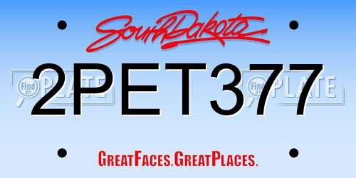 2PET377 South Dakota License Plate
