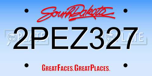 2PEZ327 South Dakota License Plate