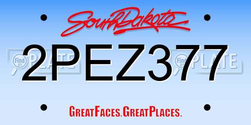 2PEZ377 South Dakota License Plate