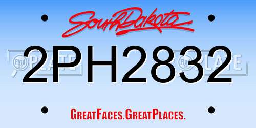 2PH2832 South Dakota License Plate