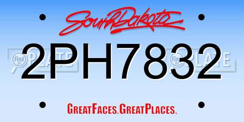 2PH7832 South Dakota License Plate