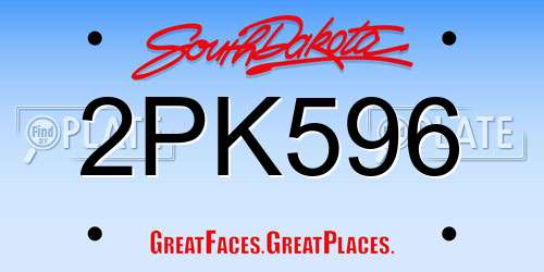 2PK596 South Dakota License Plate