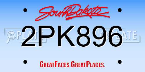 2PK896 South Dakota License Plate