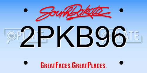 2PKB96 South Dakota License Plate