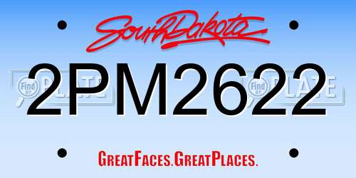 2PM2622 South Dakota License Plate