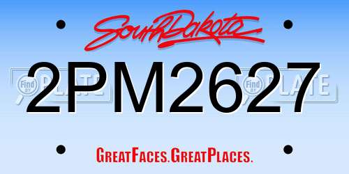 2PM2627 South Dakota License Plate