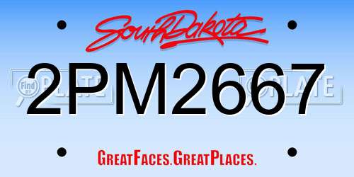 2PM2667 South Dakota License Plate