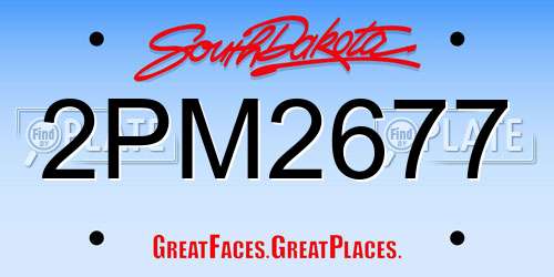 2PM2677 South Dakota License Plate
