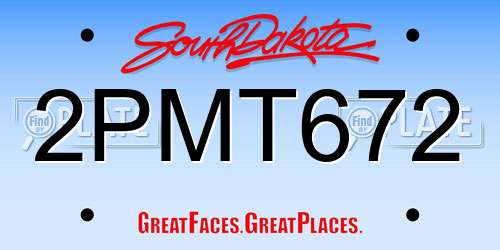 2PMT672 South Dakota License Plate