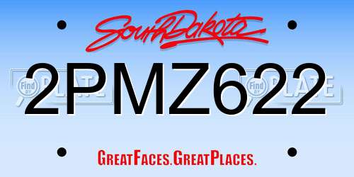 2PMZ622 South Dakota License Plate