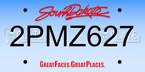 2PMZ627 South Dakota License Plate