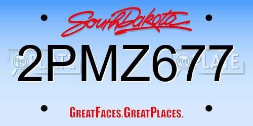 2PMZ677 South Dakota License Plate