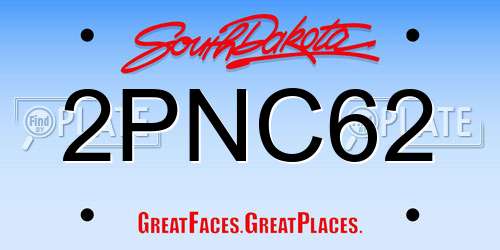 2PNC62 South Dakota License Plate