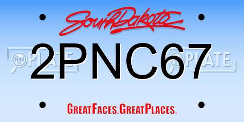 2PNC67 South Dakota License Plate