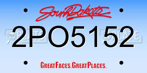 2PO5152 South Dakota License Plate
