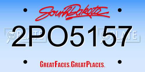 2PO5157 South Dakota License Plate