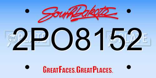 2PO8152 South Dakota License Plate