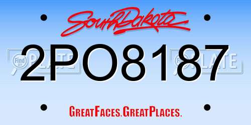 2PO8187 South Dakota License Plate