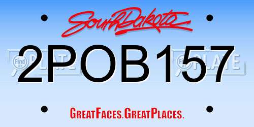 2POB157 South Dakota License Plate